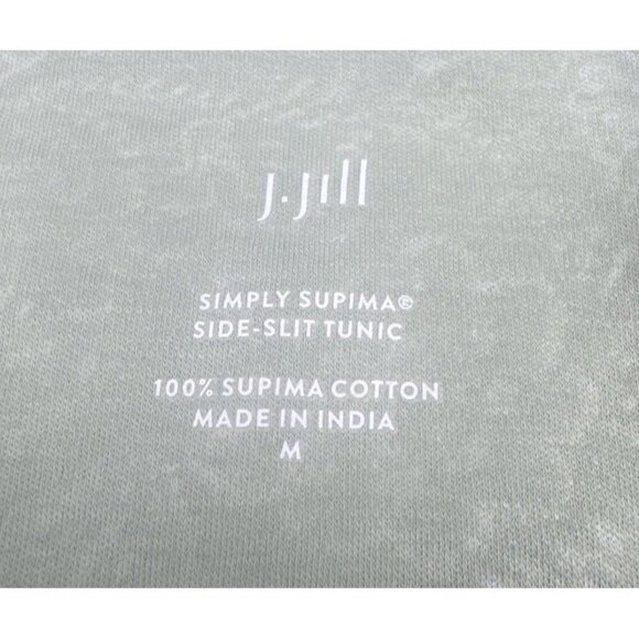 J. Jill Simply Supima Side-Slit Tunic Green Blue Paisley Design Sz M Casual - Picture 4 of 7